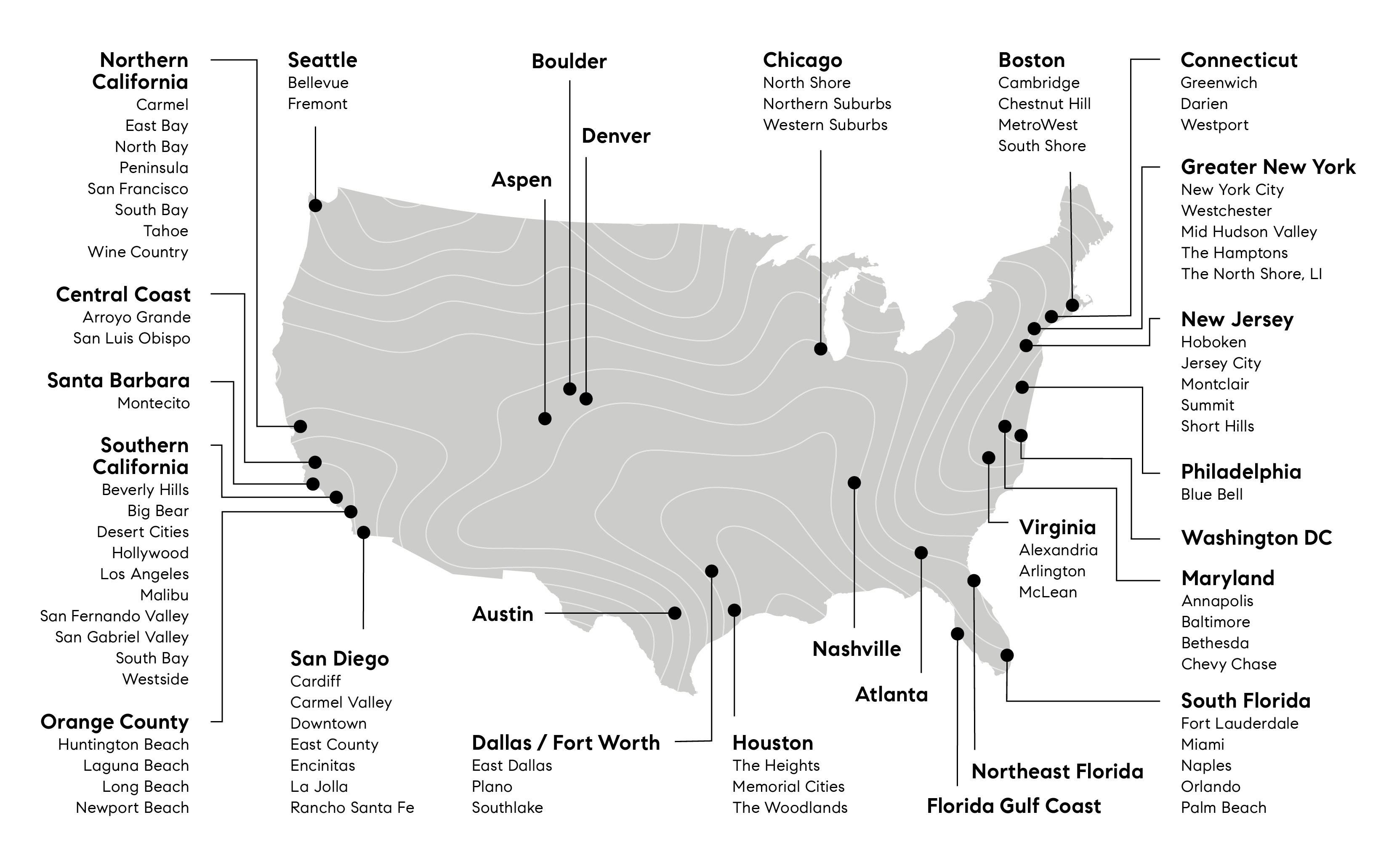 Compass Regional Map with Submarkets